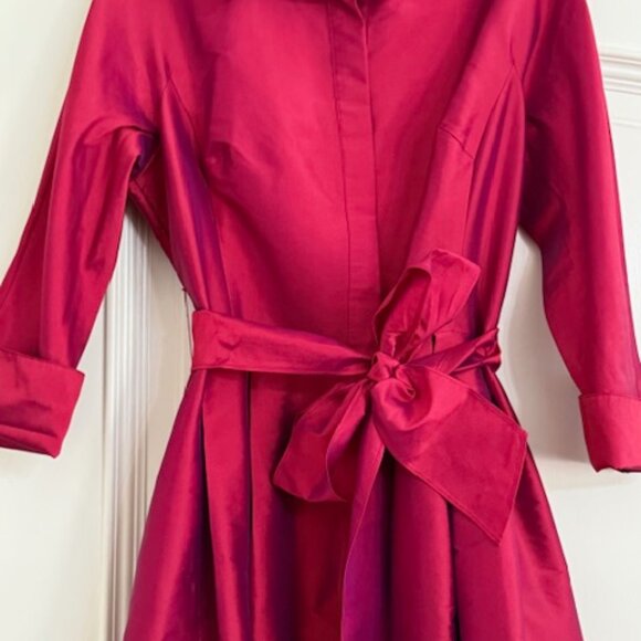 Teri Jon by Rickie Freeman-Taffeta Shirt Dress 12 - Picture 3 of 5